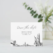 New York Ville Enregistrer la date Carte postale p (Debout devant)