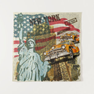 New York vintage reizen poster. Wandkleed