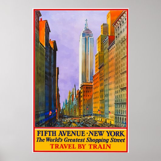 New York Vintage Travel Poster (Voorkant)
