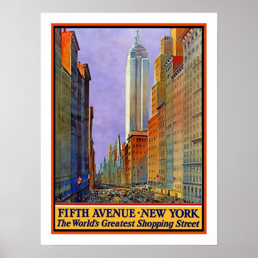 New York Vintage Travel Poster (Voorkant)