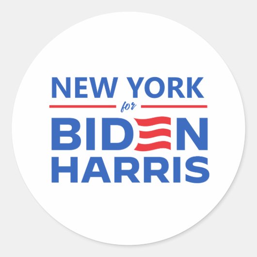 New York voor Biden Harris Ronde Sticker (Voorkant)