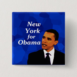 New York voor Obama Vierkante Button 5,1 Cm
