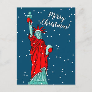 New York Vrijheids kerstcadeautje in beweging Feestdagenkaart