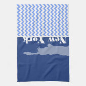 New York, Vrijheidsbeeld; Blue Chevron Theedoek (Verticaal)