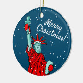 New York Vrijheidsbeeld kerstmis kerstmis Keramisch Ornament (Links)