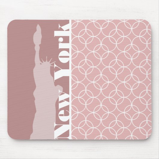 New York, Vrijheidsbeeld Mauve Circles Muismat (Voorkant)