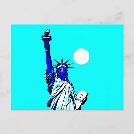 New York Vrijheidsbeeld Pop Art Briefkaart (Voorkant)