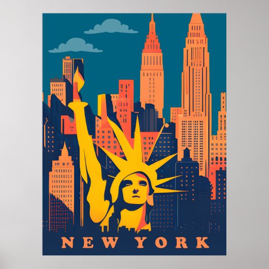 New York, Vrijheidsbeeld, Reizen Poster (Voorkant)