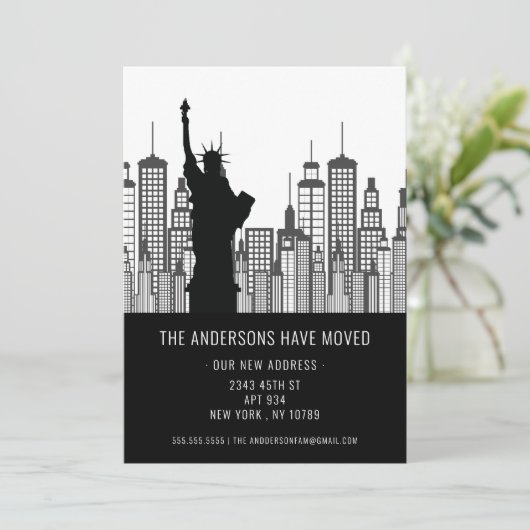 New York Vrijheidsbeeld Verplaatsende Aankondiging (Staand voorkant)