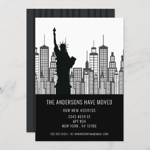 New York Vrijheidsbeeld Verplaatsende Aankondiging