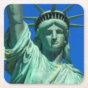 New York, Vrijheidsbeeld Vierkante Kartonnen Onderzetter