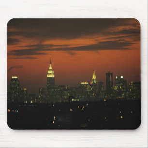 New York, VS. Silhouet van uptown Manhattan 2 Muismat