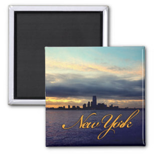 New York Waterfront Sunset Magnet