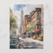 New York waterverf kunst Briefkaart (Voorkant)