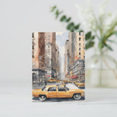 New York waterverf kunst Briefkaart (Staand voorkant)