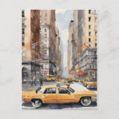 New York waterverf kunst Briefkaart (Voorkant)