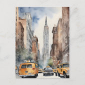 New York waterverf kunst Briefkaart (Voorkant)
