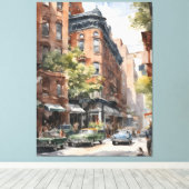 New York waterverf kunst Canvas Afdruk (Insitu (Houten vloer))