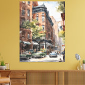 New York waterverf kunst Canvas Afdruk (Insitu (Woonkamer))