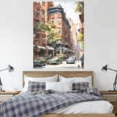 New York waterverf kunst Canvas Afdruk (Insitu (Slaapkamer))