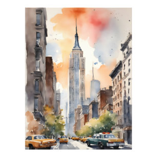 New York waterverf kunst Foto Afdruk