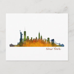 New York waterverf Skyline Briefkaart
