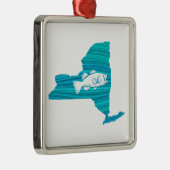 New York Wave Gevist Metalen Ornament (Rechts)