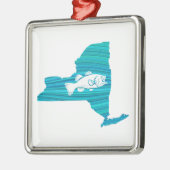 New York Wave Gevist Metalen Ornament (Links)