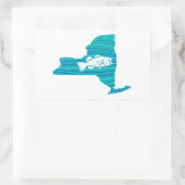 New York Wave Gevist Rechthoekige Sticker (Tas)