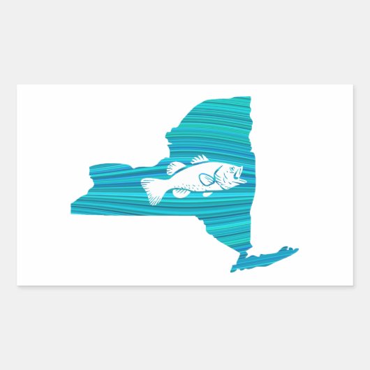 New York Wave Gevist Rechthoekige Sticker (Voorkant)