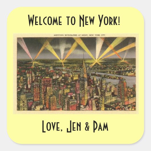 New York welkomsttas sticker (Voorkant)