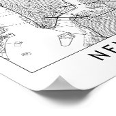 New York White Map Poster (Hoek)