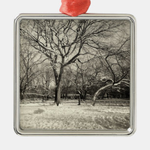 New York Winter - East Village Snow Metalen Ornament