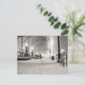 New York Winter - Snowy Night - Bryant Park Briefkaart (Staand voorkant)