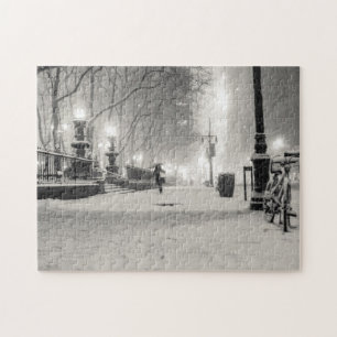 New York Winter - Snowy Night - Bryant Park Legpuzzel