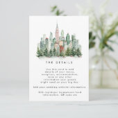 New York winter wedding details information card Informatiekaartje (Staand voorkant)