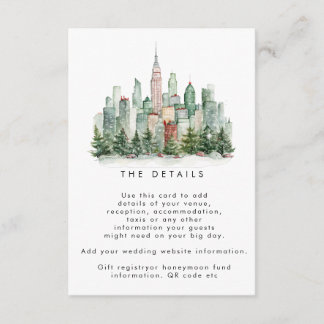 New York winter wedding details information card Informatiekaartje