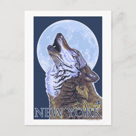 New York Wolf Briefkaart (Voorkant)