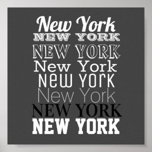 New York woord art typografie poster modern