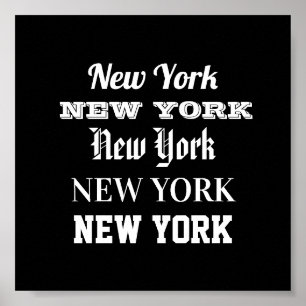New York woord art typografie poster modern