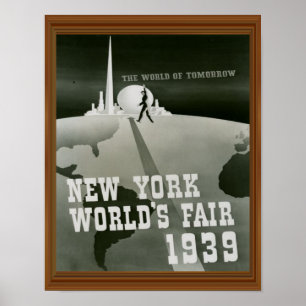 New York World's Fair 1939  Black White Poster