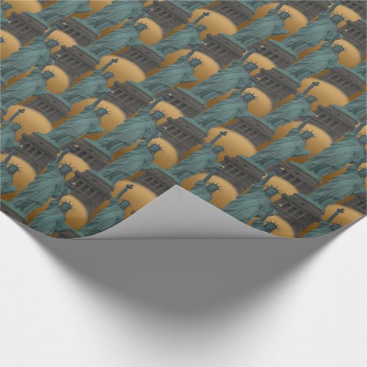 New York Wrapping Paper Statue of Liberty Paper Cadeaupapier (Hoek)