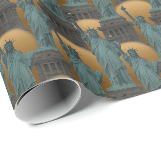 New York Wrapping Paper Statue of Liberty Paper Cadeaupapier (Rol Hoek)
