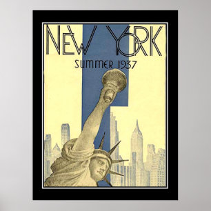 New York zomer 1937 Art Deco Poster