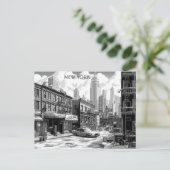 New York zwart-wit reismanhattan Briefkaart (Staand voorkant)