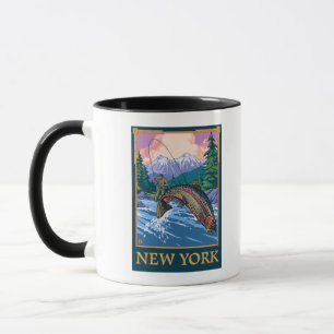 New YorkAngler Fisherman Scene Mok