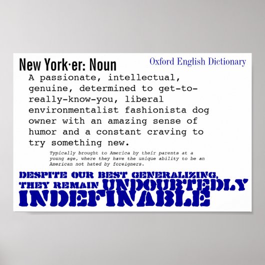 New Yorker Poster (Voorkant)
