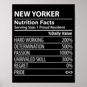 New Yorker Voedingsfeiten Grappige New York Trots  Poster