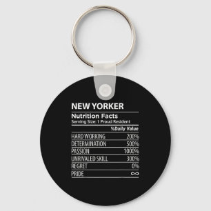 New Yorker Voedingsfeiten Grappige New York Trots Sleutelhanger