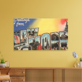 New YorkLarge Letter ScenesNew York State 2 Canvas Afdruk (Insitu (Woonkamer))